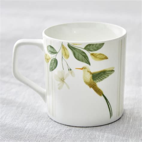 Buy Mandarin Botanica Set of 6 Bone China Printed Coffee Mugs - 230ml ...
