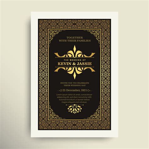 Luxury vintage golden vector invitation card template 11439925 Vector ...