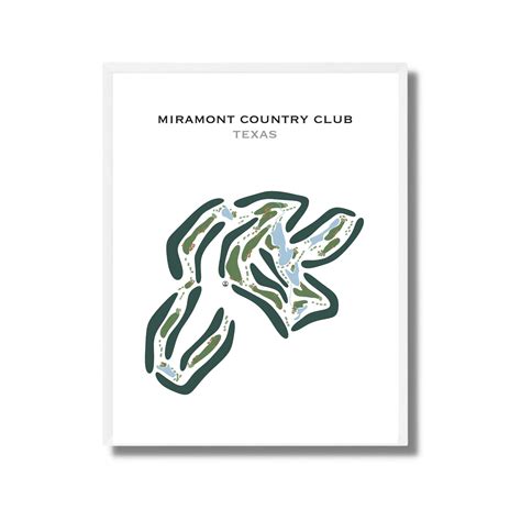 Golf Club Prints- Miramont Country Club Texas Golf Course Map | Unframed Golf Course Design ... - miramont country club reviews