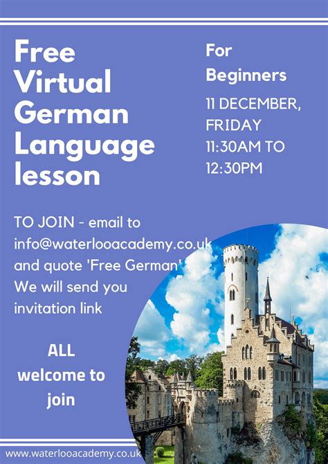 Free German Language Virtual Online Lesson