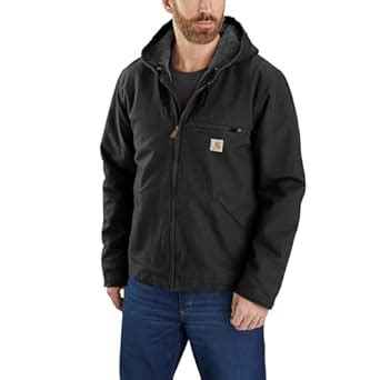 Carhartt Men's Big & Tall Relaxed Fit Washed Duck Sherpa-Lined Jacket ...