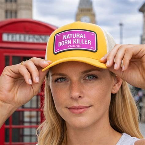 "Natural Born Killer" Trucker Hat Premium Rubber Logo – valientecaps