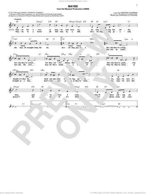 Maybe (from Annie) sheet music (fake book) (PDF-interactive)