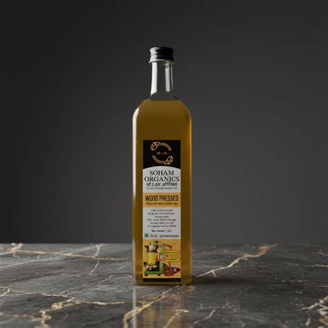 Wood Cold Pressed Yellow Mustard Oil | Glass Bottle | 1000ml ...