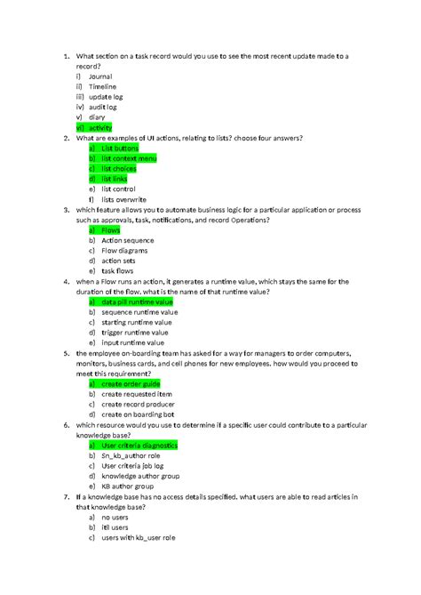 CSA Ques Ans myanswer (1) - What section on a task record would you use ...