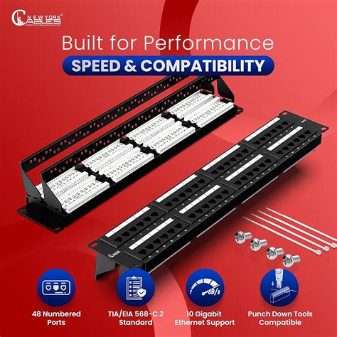 NewYorkCables NewYork Cables 48 Port Cat6 Patch Panel – 10Gb India | Ubuy