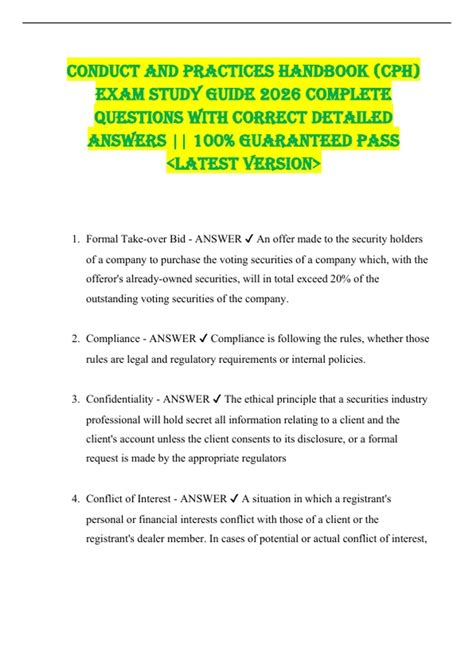 Conduct and Practices Handbook (CPH) EXAM STUDY GUIDE 2026 COMPLETE ...