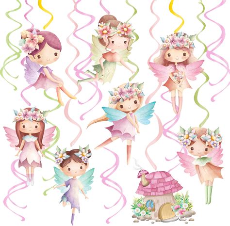 Amazon.com: Fairy Hanging Swirls Fairy First Birthday Decorations 20Pcs Fairy Party Ceiling ...