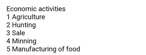 Five example of economic activity. - Brainly.in