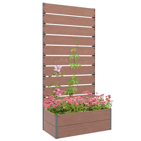 Buy OutsunnyRaised Garden Bed with Trellis for Climbing s, er Box with ...