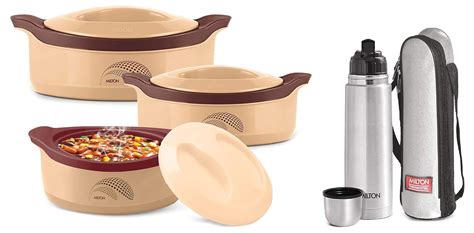 Buy Milton New Marvel Jr Inner Steel Casserole Gift Set of 3, Brown ...