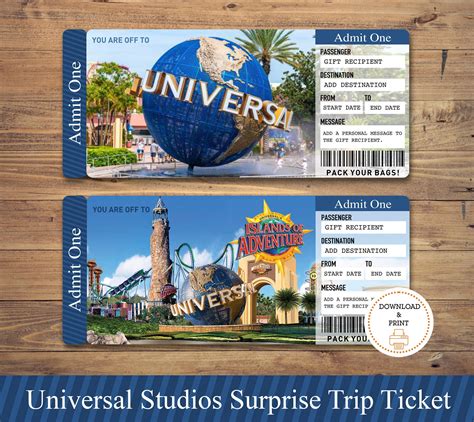 Free printable universal orlando tickets, Download Free printable ...