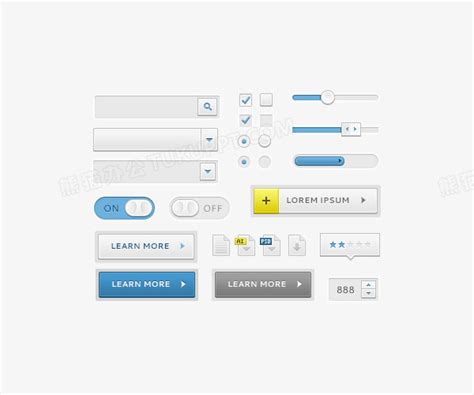 网页设计清新界面按钮选择框元素PNG图片素材下载_选择PNG_熊猫办公