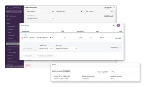 Sales Invoice & Receipts - Bizgaze