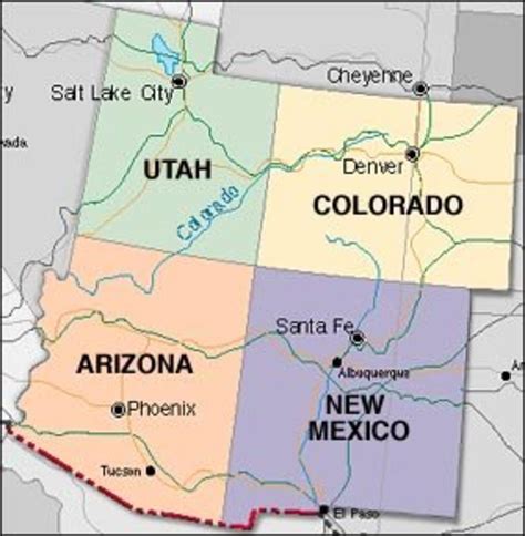 Four Corners Arizona Map at Mark Dunning blog