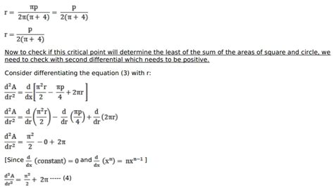 The sum of the perimeters of a square and a circle is given. Show that ...
