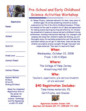 Fillable Online njtqe-r grant tcnj Pre-School and Early Childhood ...
