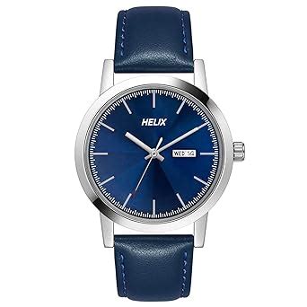 Helix by Timex Analog Watch for Man with Blue Round Dial & Blue Leather ...