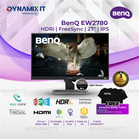 Jual Monitor BenQ EW2780 27" IPS FHD HDR 75Hz B.I.+ Eye Care Speaker ...