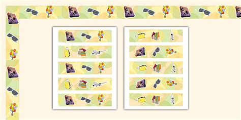 Let's Travel Book Tasting Bulletin Board Borders - Twinkl
