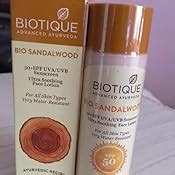 Biotique Bio Sandalwood 50+ SPF UVA/UVB Sunscreen Ultra Soothing Face ...