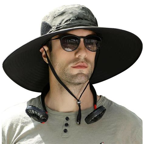 Men's Big Head Extra Wide Brim Sun Hat - UPF50+ XXL Adjustable ...