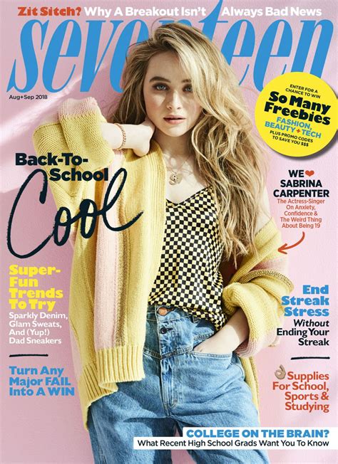 SABRINA CARPENTER in Seventeen Magazine, August/September 2018 – HawtCelebs