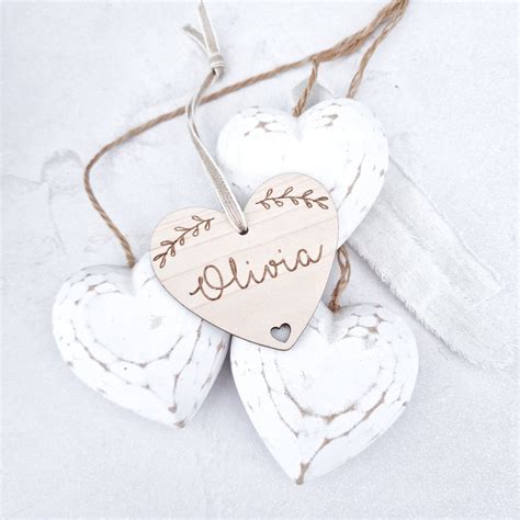Heart Shaped Name Tag Labels - Set of 2+ - TilleyTree