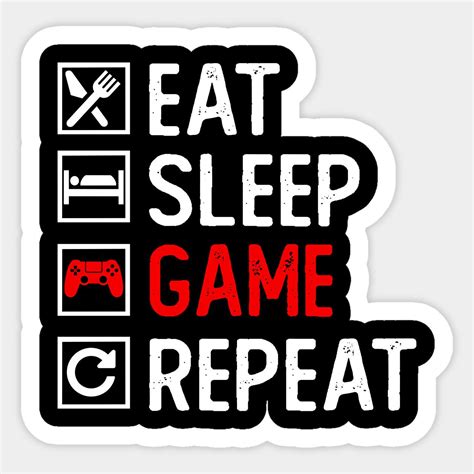 Eat sleep game repeat sticker – Artofit