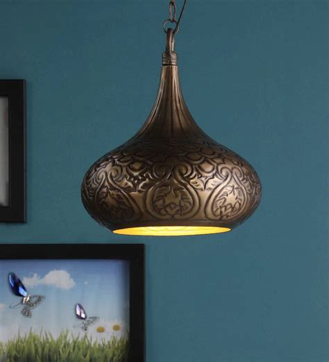 Acorn Gold Metal Hanging Light | Buy LED Hanging Lights Online – Stello ...