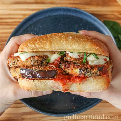 Eggplant Parmesan Sandwich | Girl Heart Food®