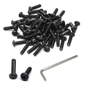 iexcell 50 Pcs M5 x 20 Thread Pitch 0.8 mm Alloy Steel 12.9 Grade Hex ...