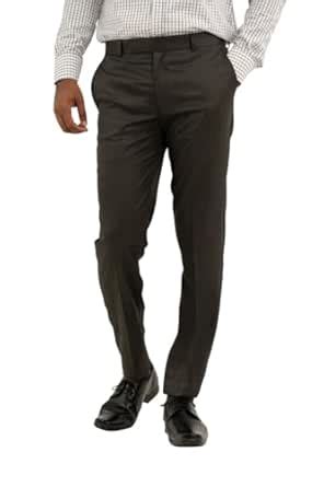 Buy SUPRABHATAM Men's Regular Fit Chino Trouser, Polyester Blend, Mid ...