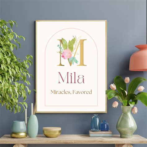 CUSTOMIZABLE Name Meaning Sign for Nursery, Name Meaning Wall Art ...