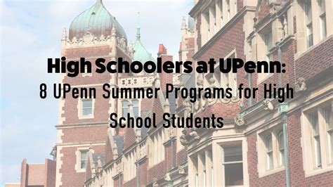 8 UPenn Summer Programs for High School Students in 2023 — Inspirit AI