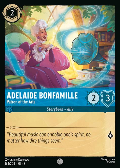 Adelaide Bonfamille - Patron of the Arts Lorcana Card | inkDecks.com