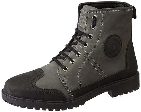 Royal Enfield Mens Huntsman Leather Boots Grey Shoes-Uk 9 (Rlcsoa220382 ...