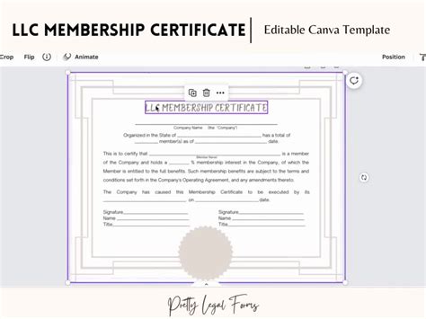 Llc Membership Certificate Template Word - Sarseh.com