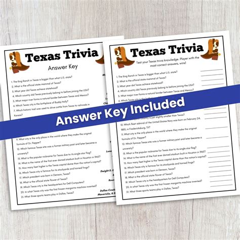 Texas Trivia Game, States Trivia, US States Trivia, Texas Game, Trivia ...