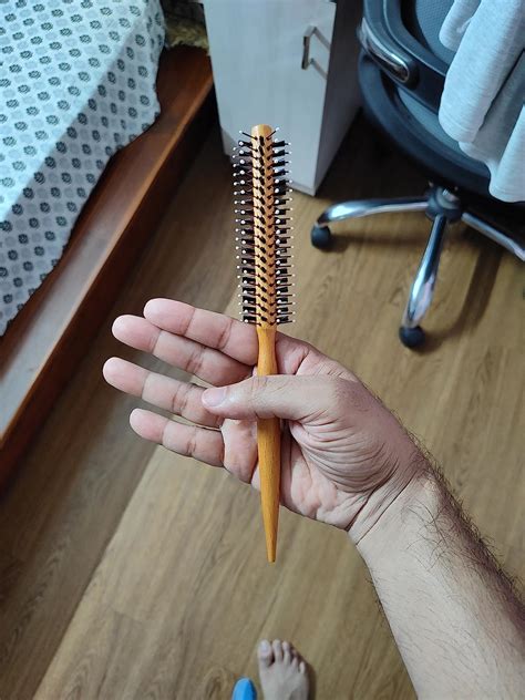 Buy ROZIA Pro Mini Styler 1.2 Inch Round Brush Nylon with Boar Bristles ...