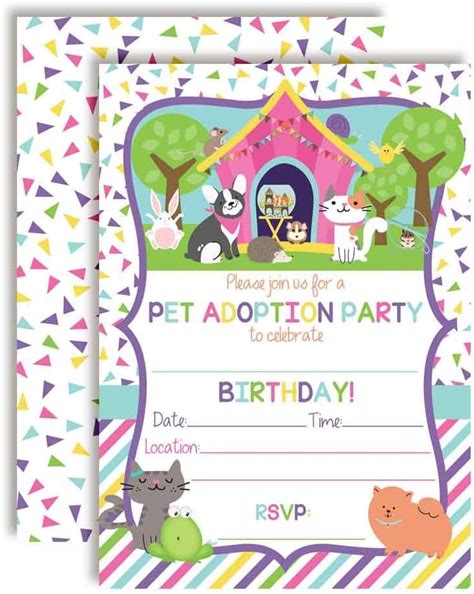 Buy Plush Stuffed Animal Adoption Themed Birthday Party Invitations for ...