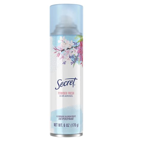 Secret Spray Dry Aerosol Antiperspirant Deodorant, Powder Fresh Scent ...