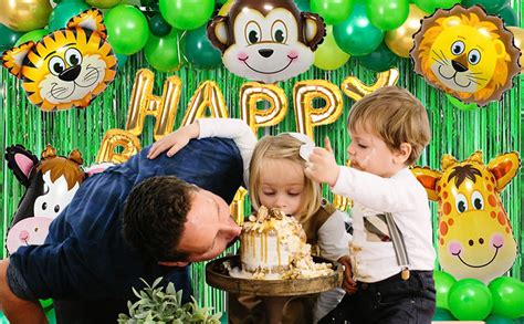 Party Propz Jungle Theme Birthday Decoration Kit – 49Pcs Happy Birthday ...
