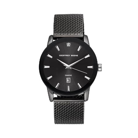 Geoffrey Beene Diamond Accent Mesh Watch. (Gun Metal) : Geoffrey Beene ...