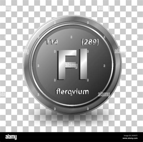 Flerovium chemical element. Chemical symbol with atomic number and atomic mass. illustration ...