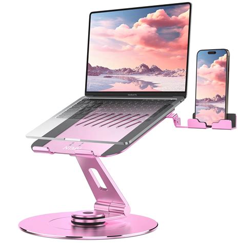 NTMY 360° Rotating Laptop Stand with Phone Holder,Laptop Stand for Desk ...