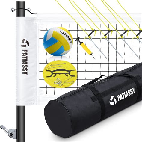 Patiassy Portable Professional Outdoor Volleyball Net Set with ...