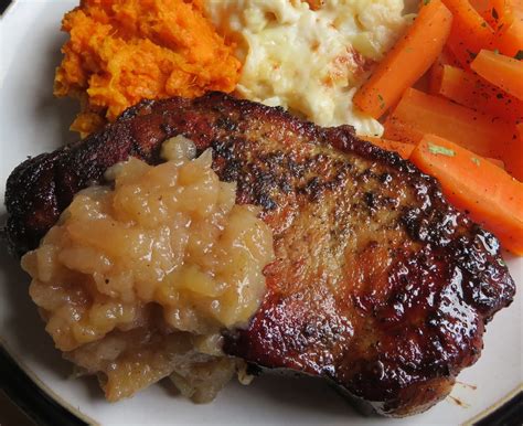 Pork Chops with Oven Roasted Applesauce | The English Kitchen