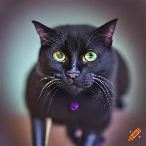 Black cat in a winter setting on Craiyon