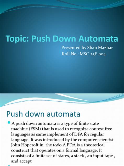 Image result for Pushdown Automata